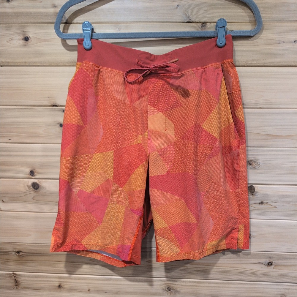 Lululemon Pace Breaker Lined Shorts Orange Red Geometric Honeycomb Mens Small